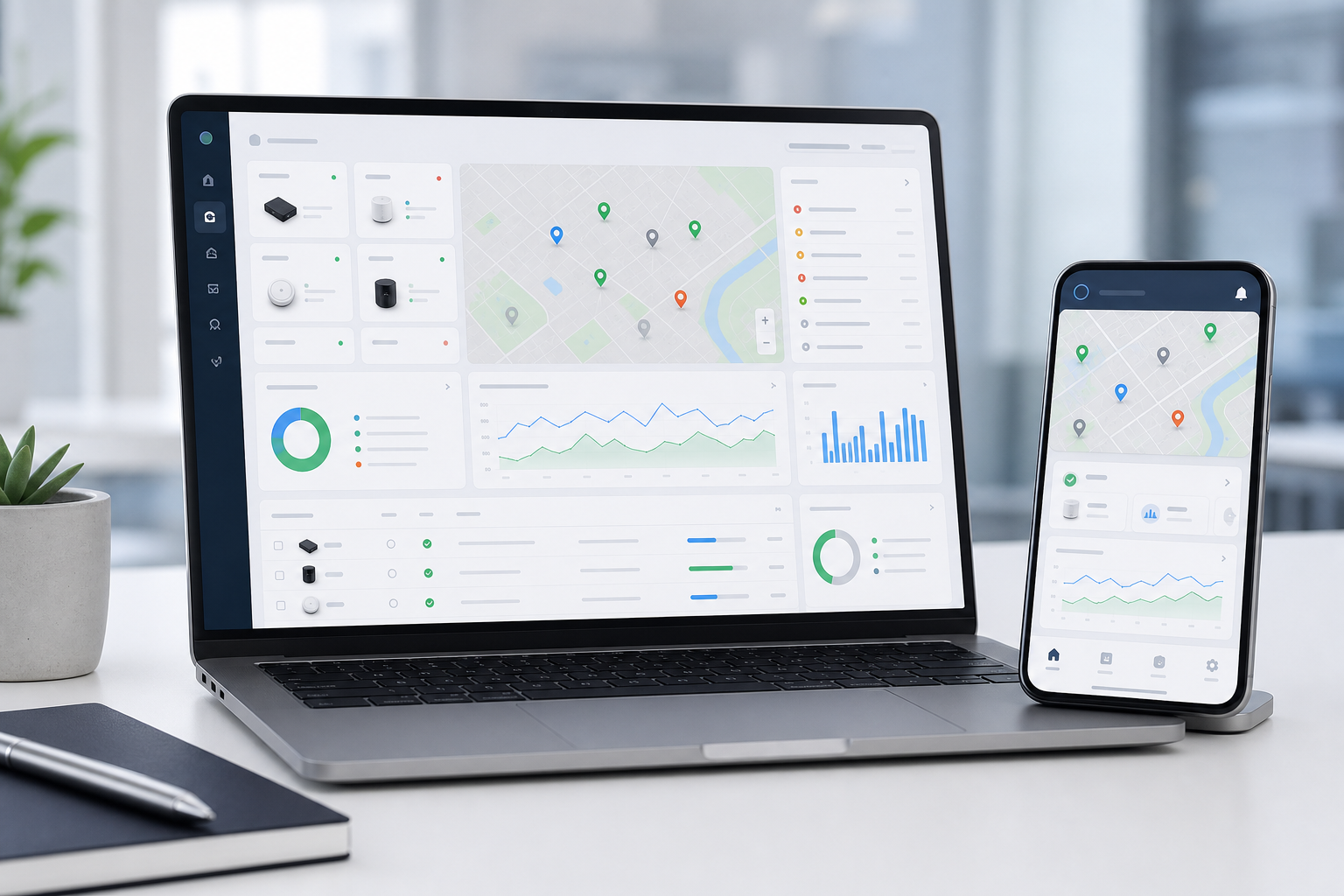 Connected product dashboard and mobile application